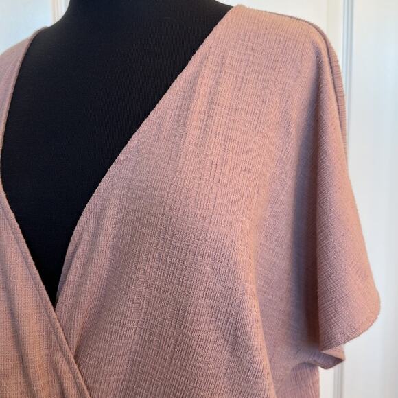 Madewell Texture Thread Wrap Dress Faded Mauve Stretch Sz 2X Casual Office M9235 - Picture 5 of 12